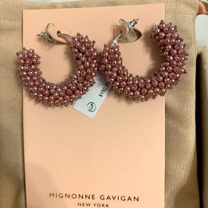 Pink Beaded Mignonne Gavignon Earrings NWT